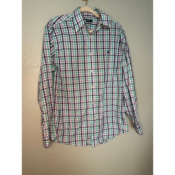 Southern Marsh blue and green checkered long sleeve button down - Picture 1 of 7